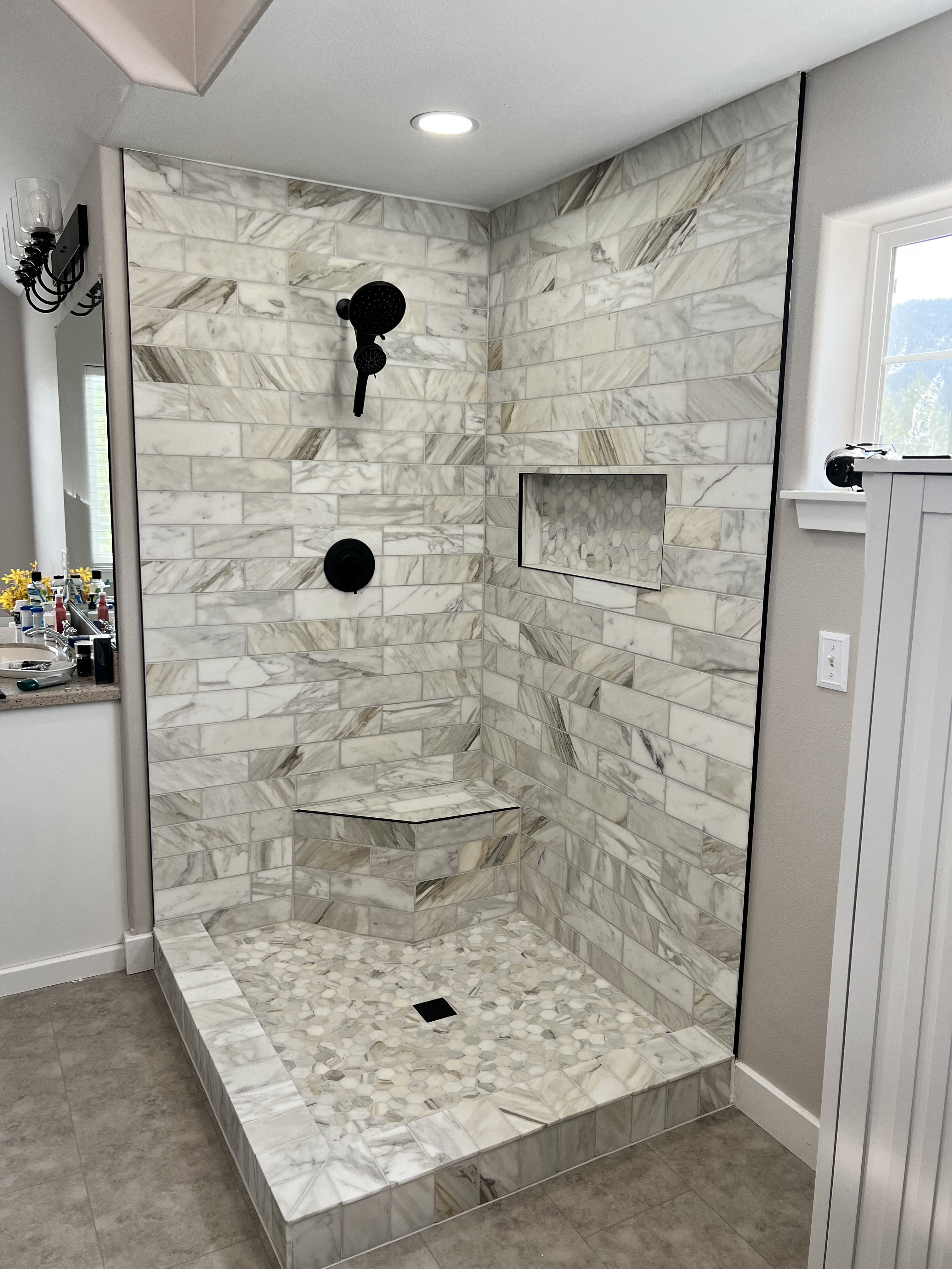 After Remodel: Open, Light and Updated Luxury Shower